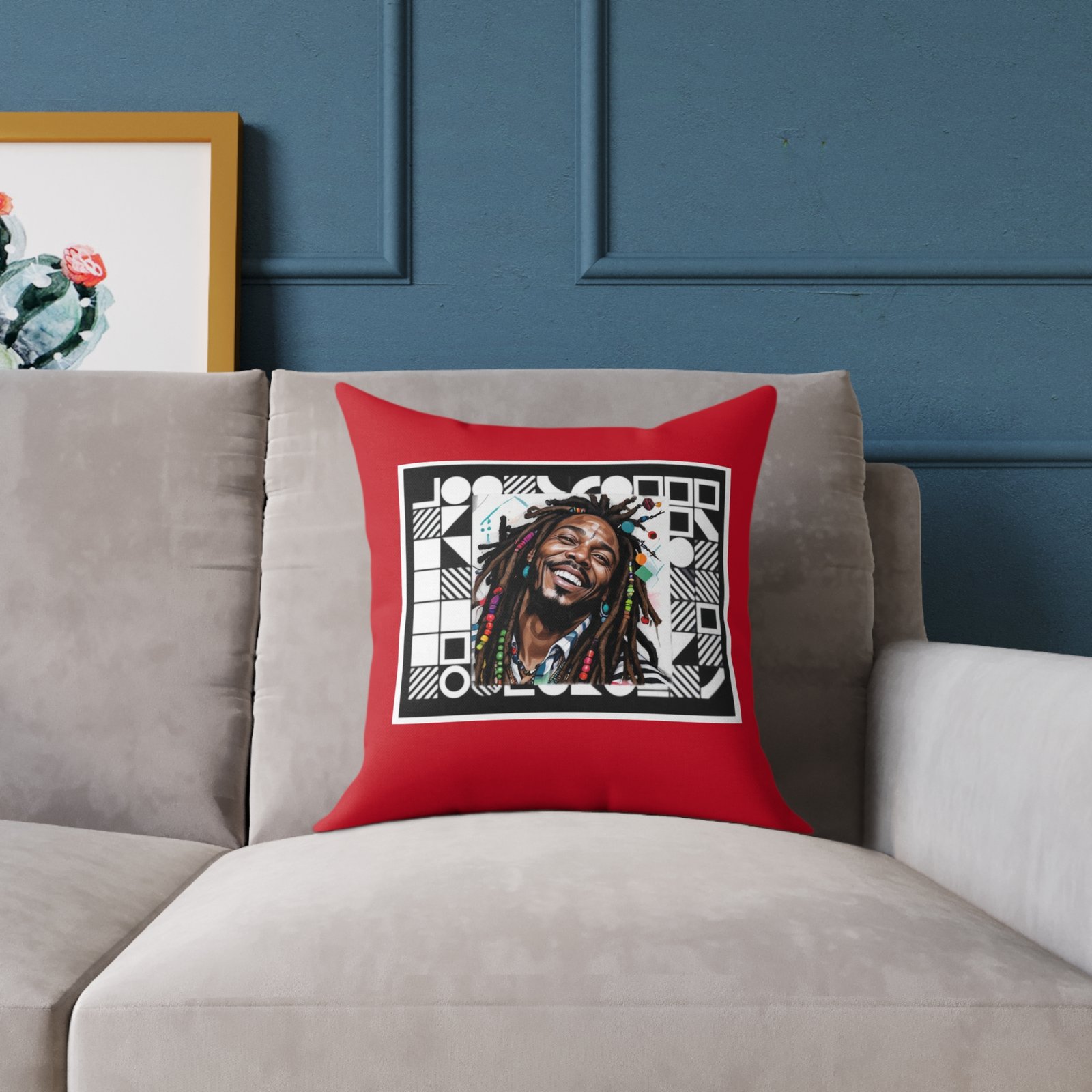 Rastafarian Square Poly Canvas Pillow - Image 3