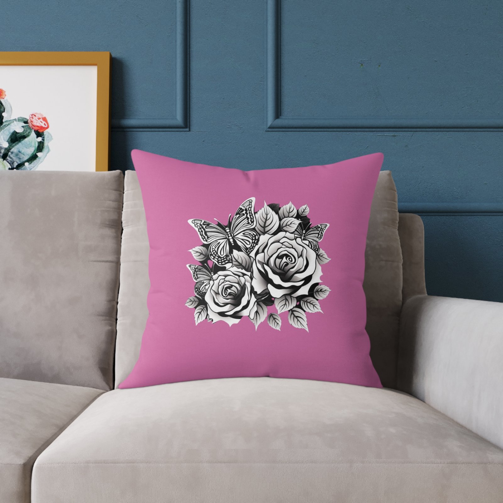Butterfly Square Poly Canvas Pillow - Image 11