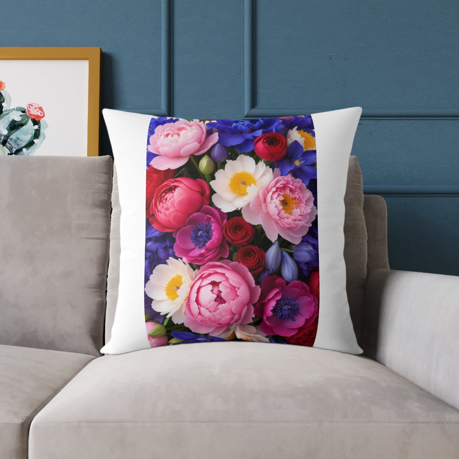 Flowers Square Poly Canvas Pillow - Image 15