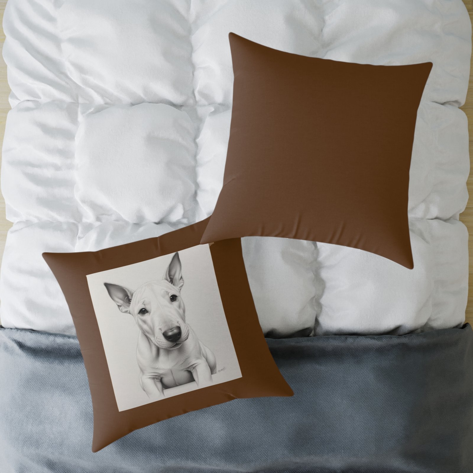 English Bull Terrier Square Poly Canvas Pillow - Image 20