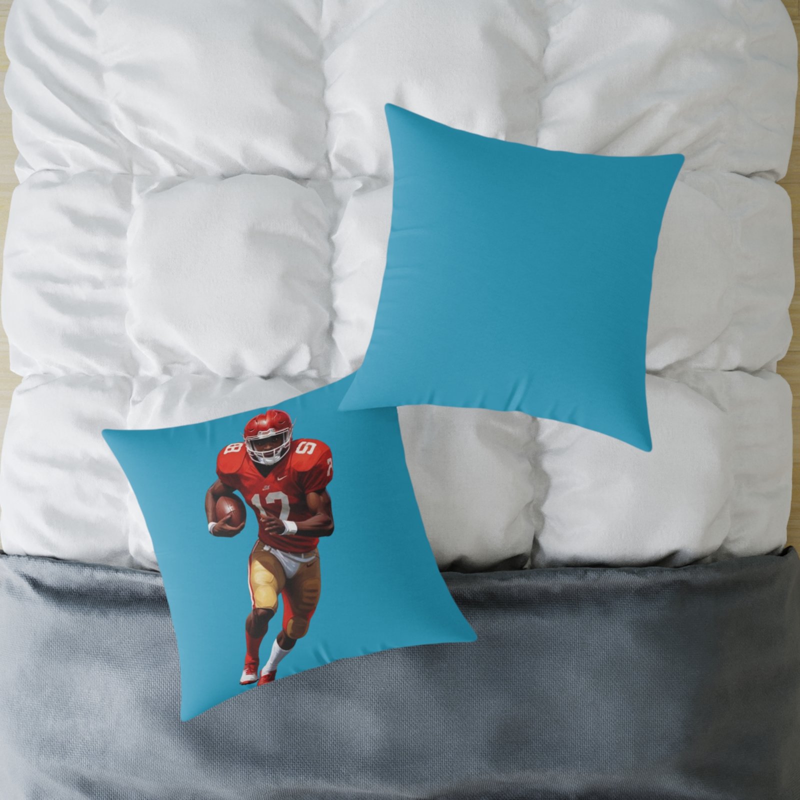 American Football Square Poly Canvas Pillow - Image 16