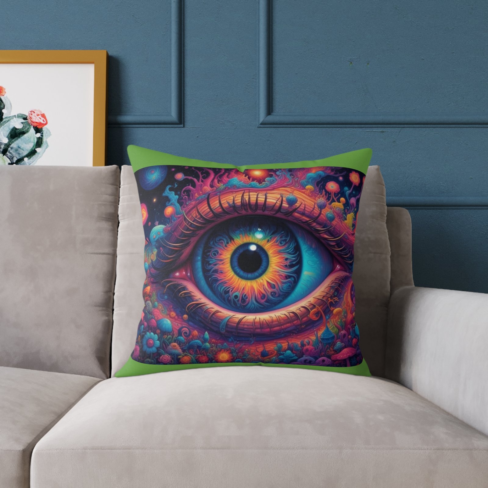Psychadelic Square Poly Canvas Pillow - Image 11