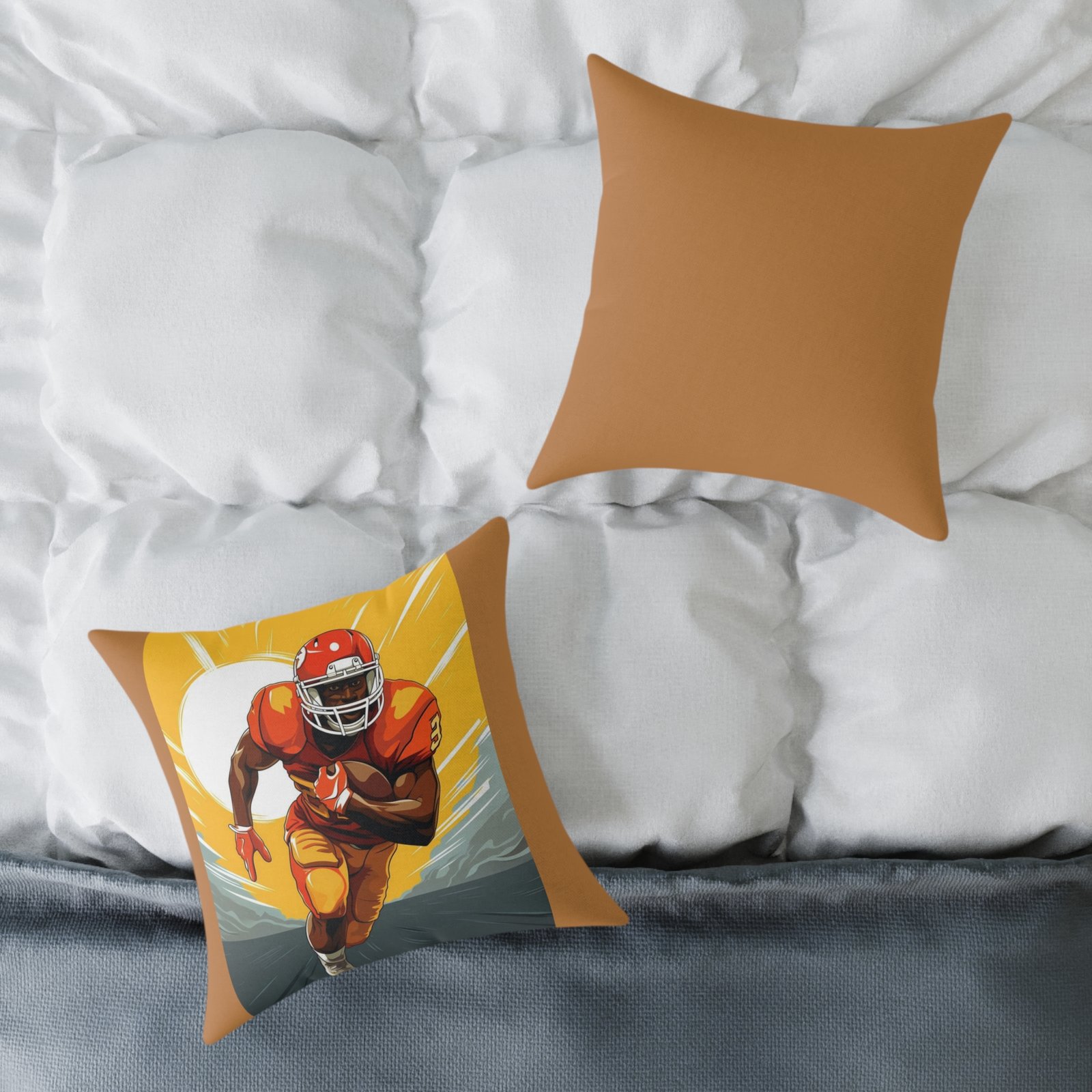 American Football Square Poly Canvas Pillow - Image 8