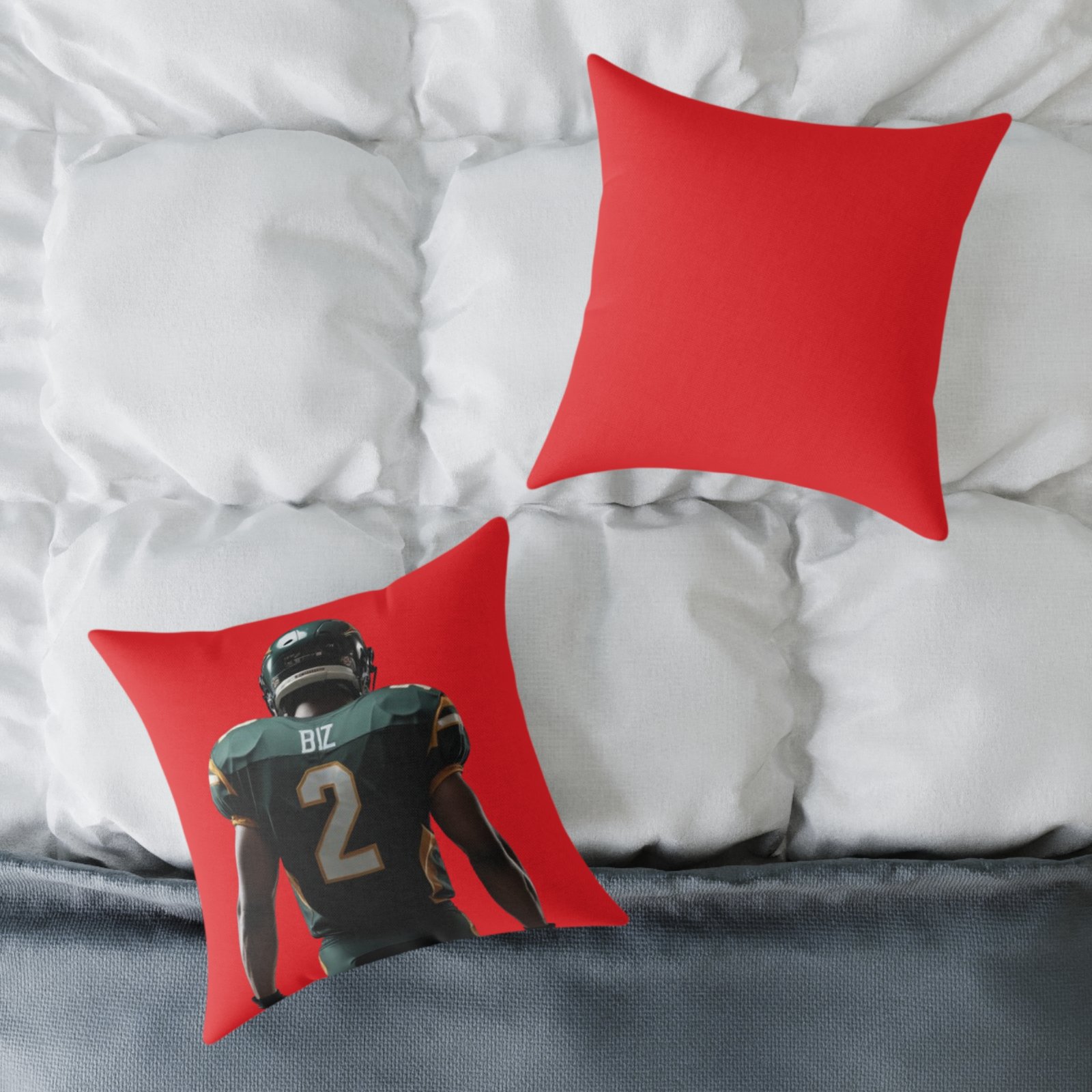 American Football Square Poly Canvas Pillow - Image 8