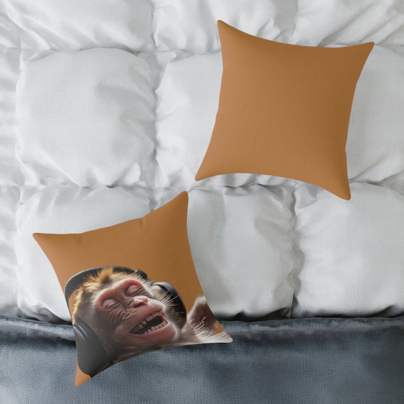 Funny Monkey Poly Canvas Pillow - Image 8