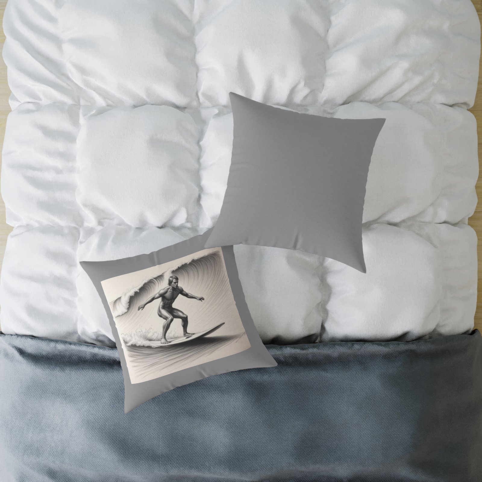 Surfing Square Poly Canvas Pillow - Image 12