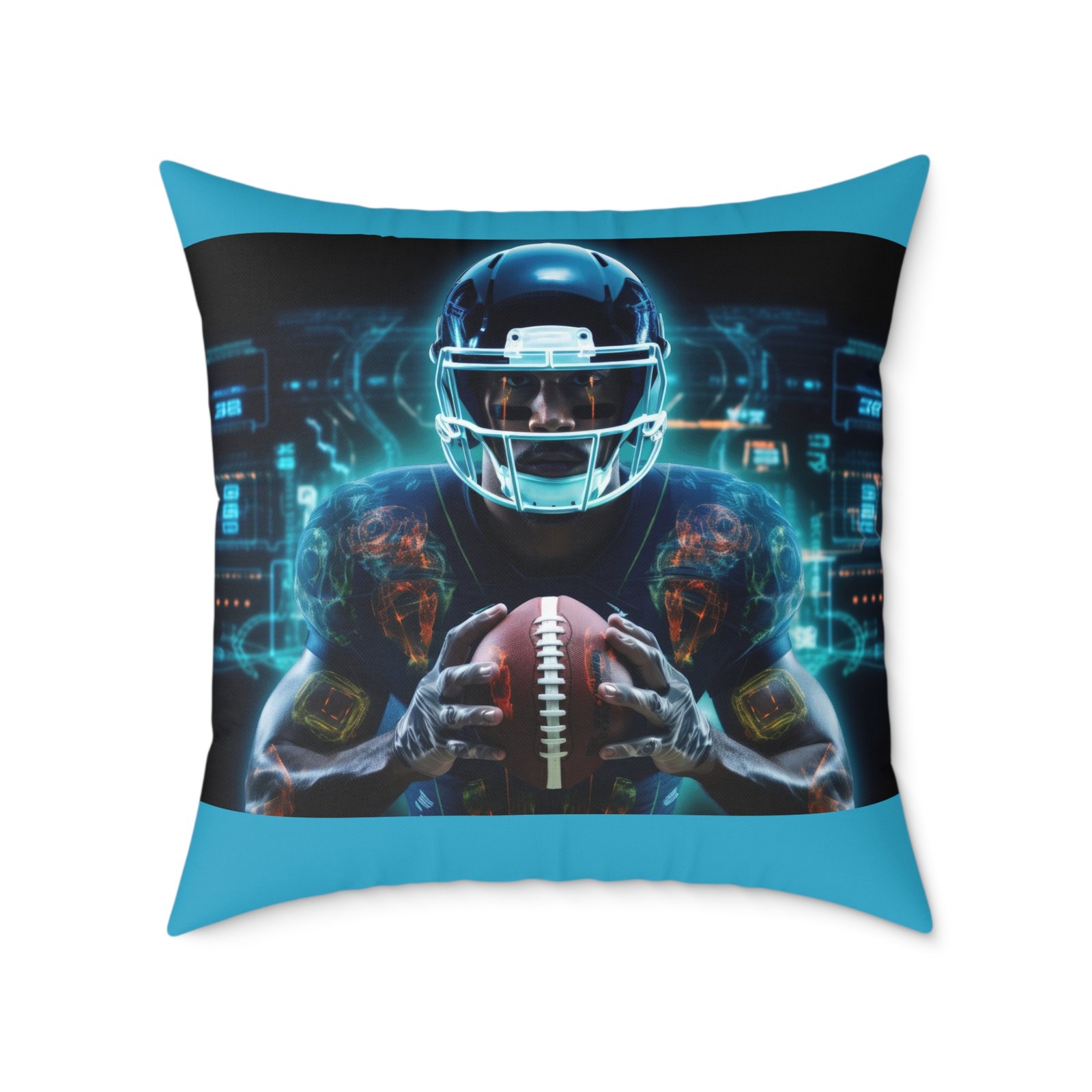 American Football Square Poly Canvas Pillow - Image 17