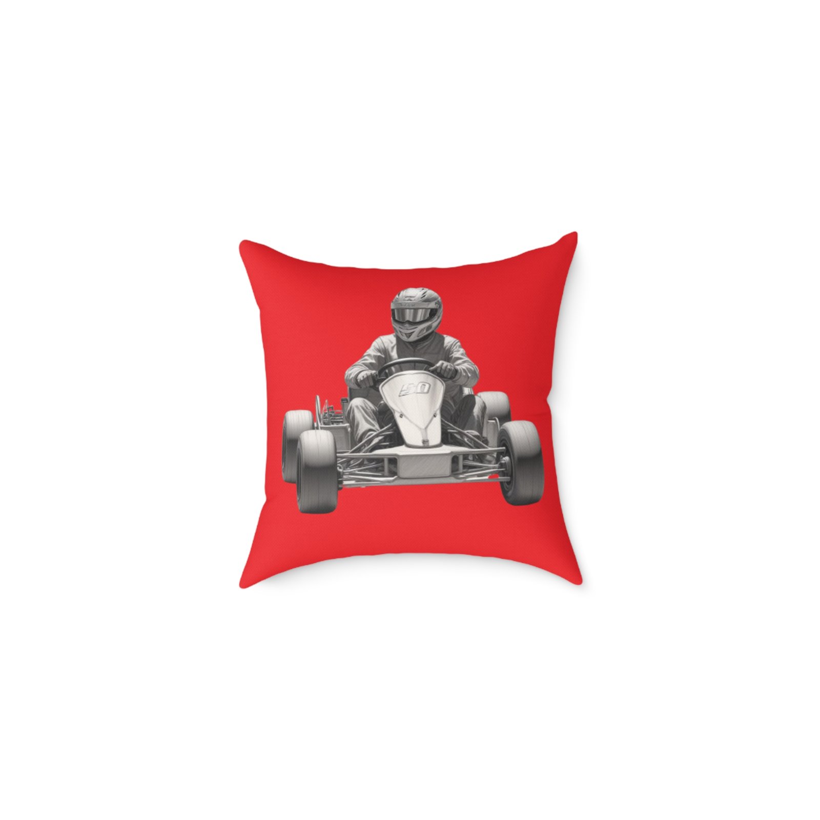 Go Karting Square Poly Canvas Pillow