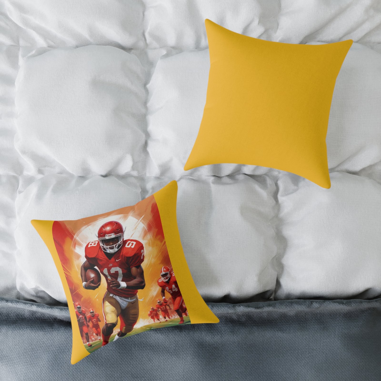 American Football Square Poly Canvas Pillow - Image 8