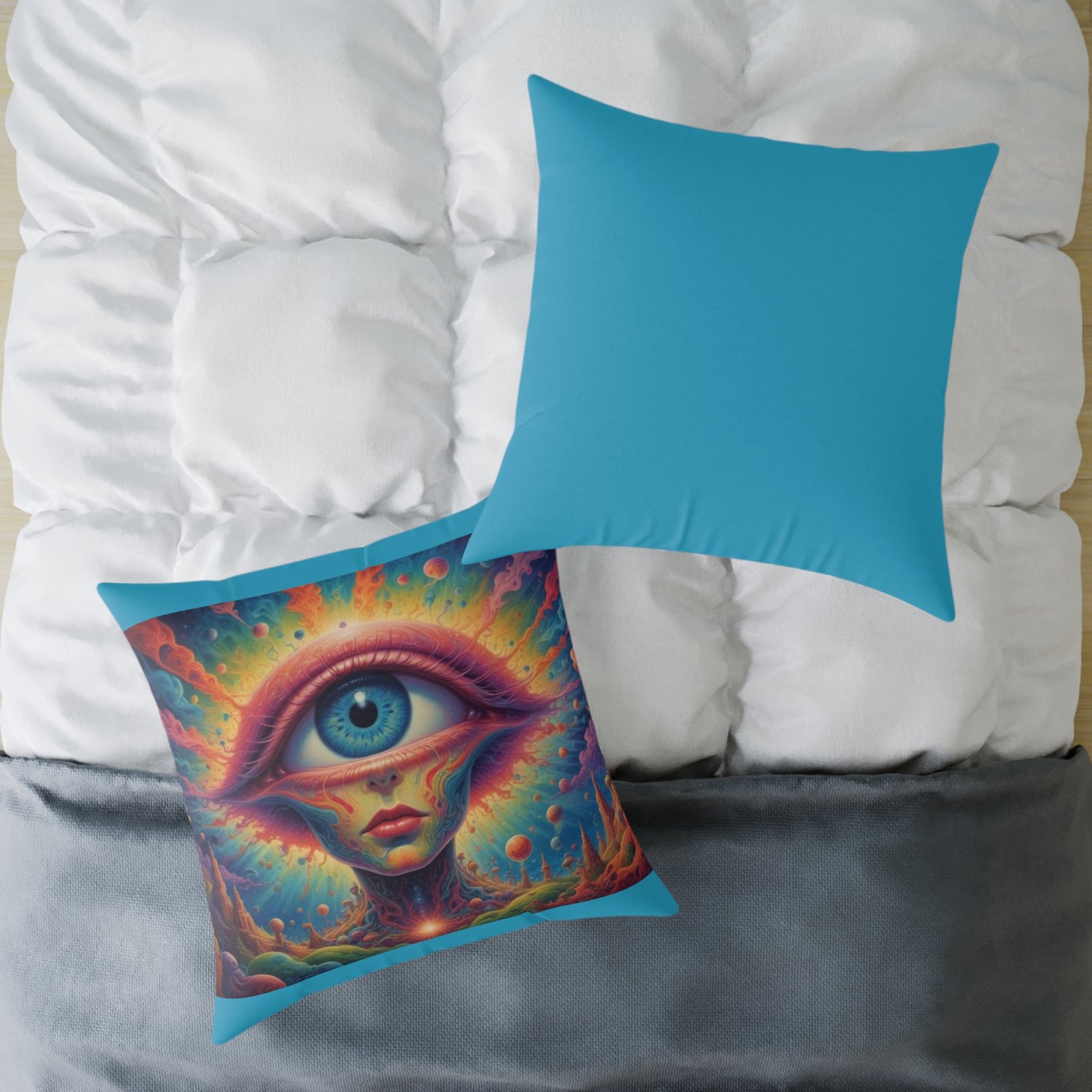 Psychadelic Square Poly Canvas Pillow - Image 20