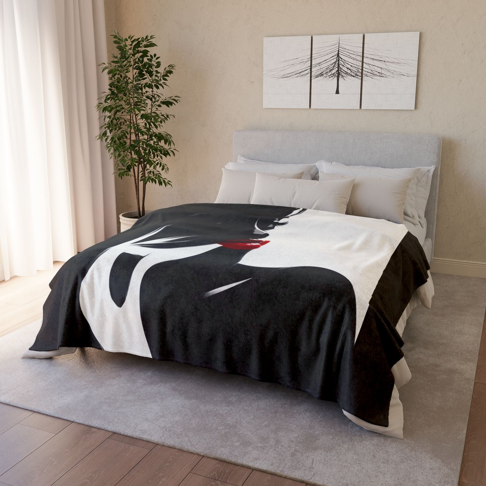 Black And White Soft Polyester Blanket - Image 12