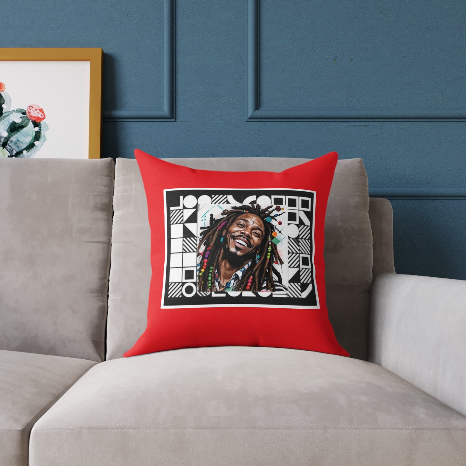 Rastafarian Square Poly Canvas Pillow - Image 7