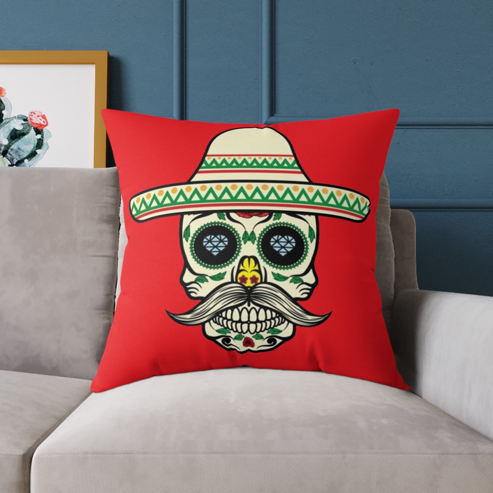 Mexican Tattoo Square Poly Canvas Pillow - Image 19