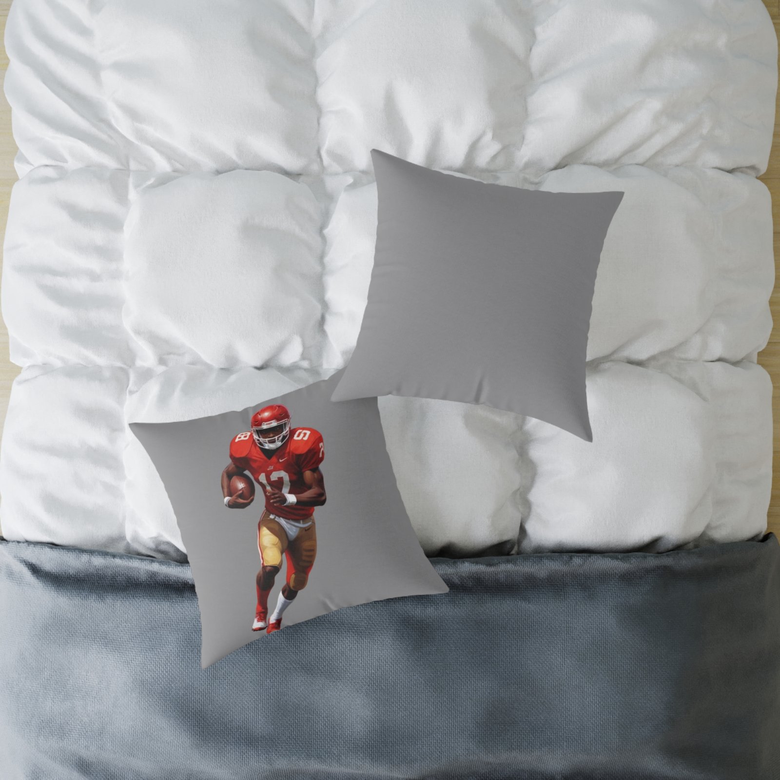 American Football Square Poly Canvas Pillow - Image 12