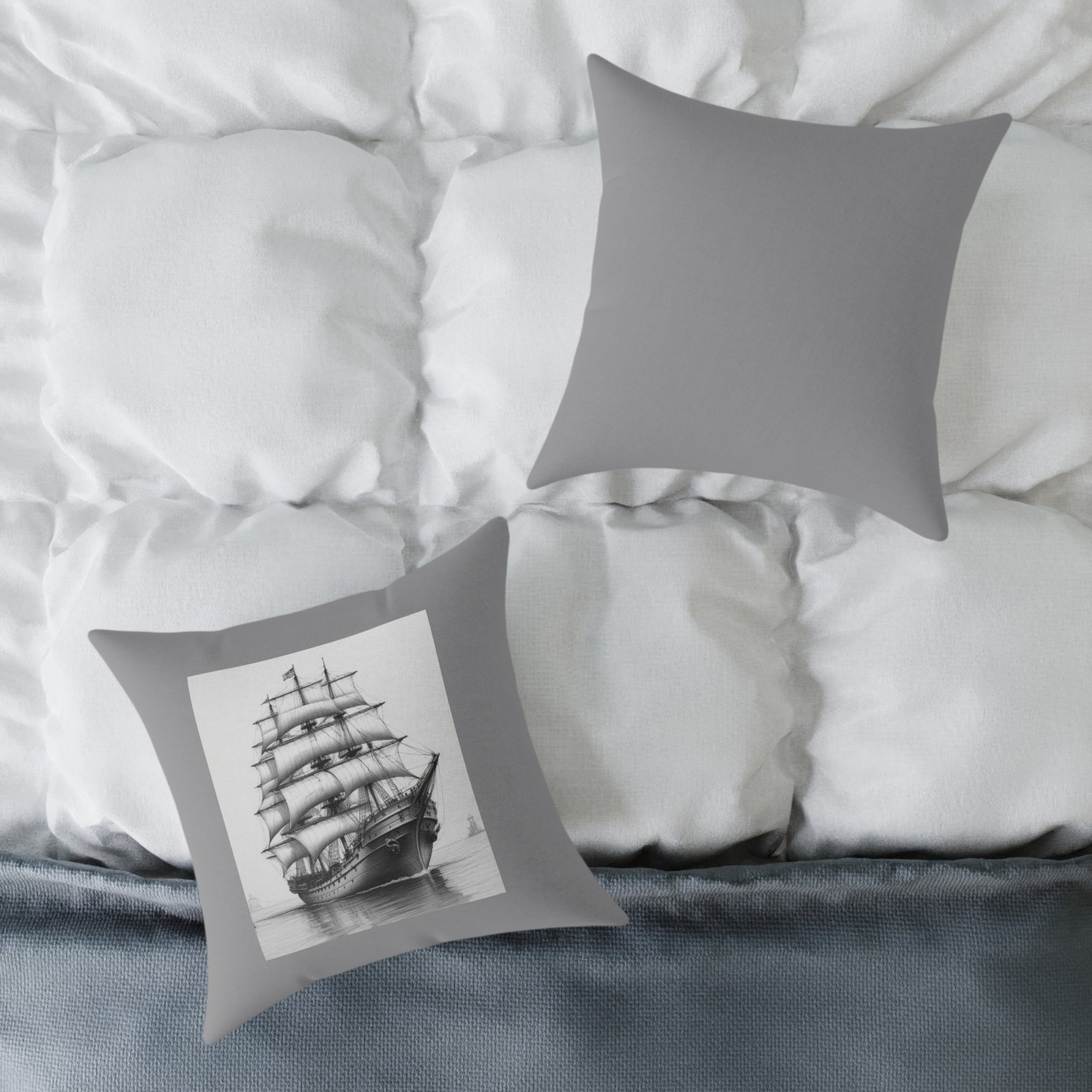 Ship Square Poly Canvas Pillow - Image 8