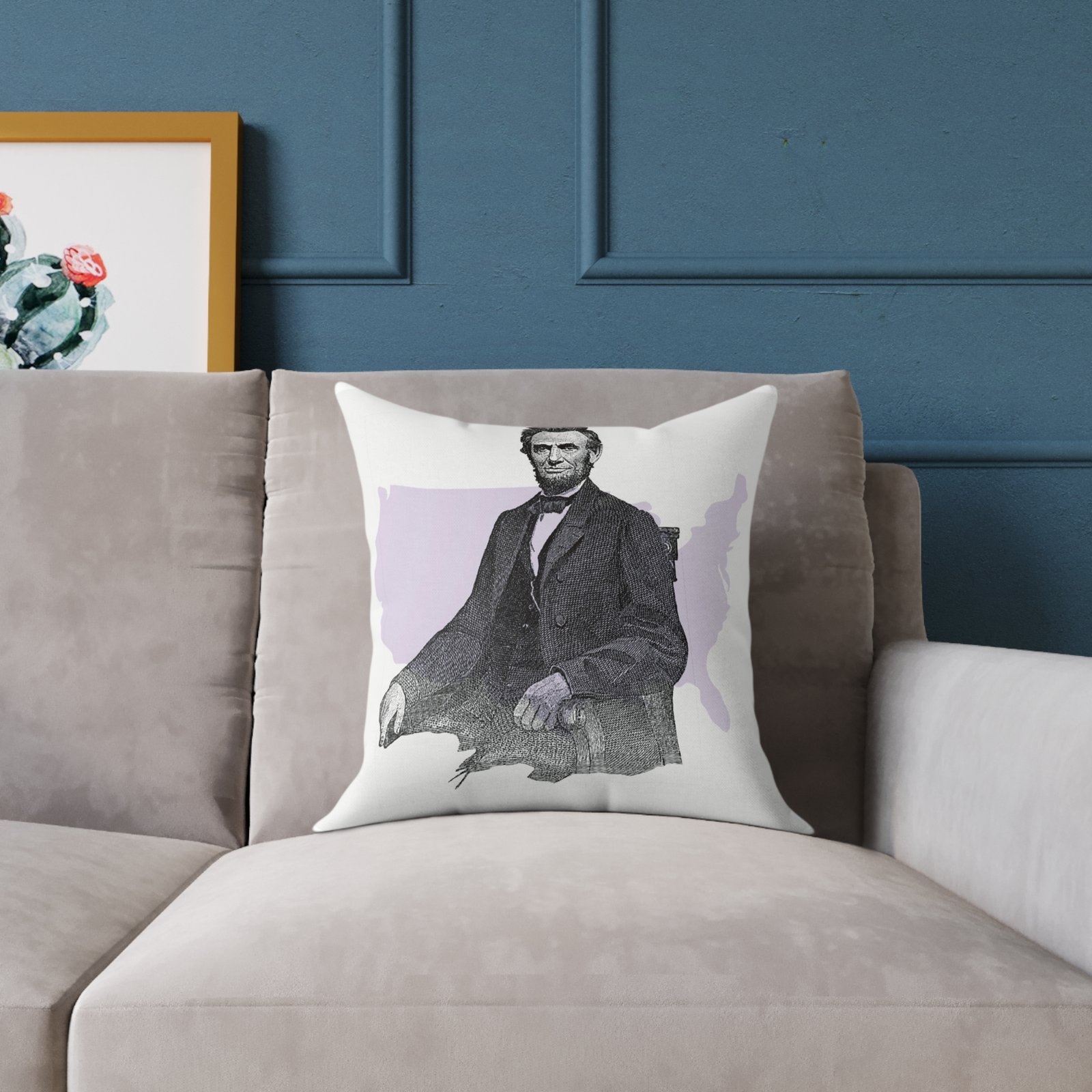 Usa President Square Poly Canvas Pillow - Image 3
