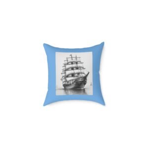 Ship Square Poly Canvas Pillow