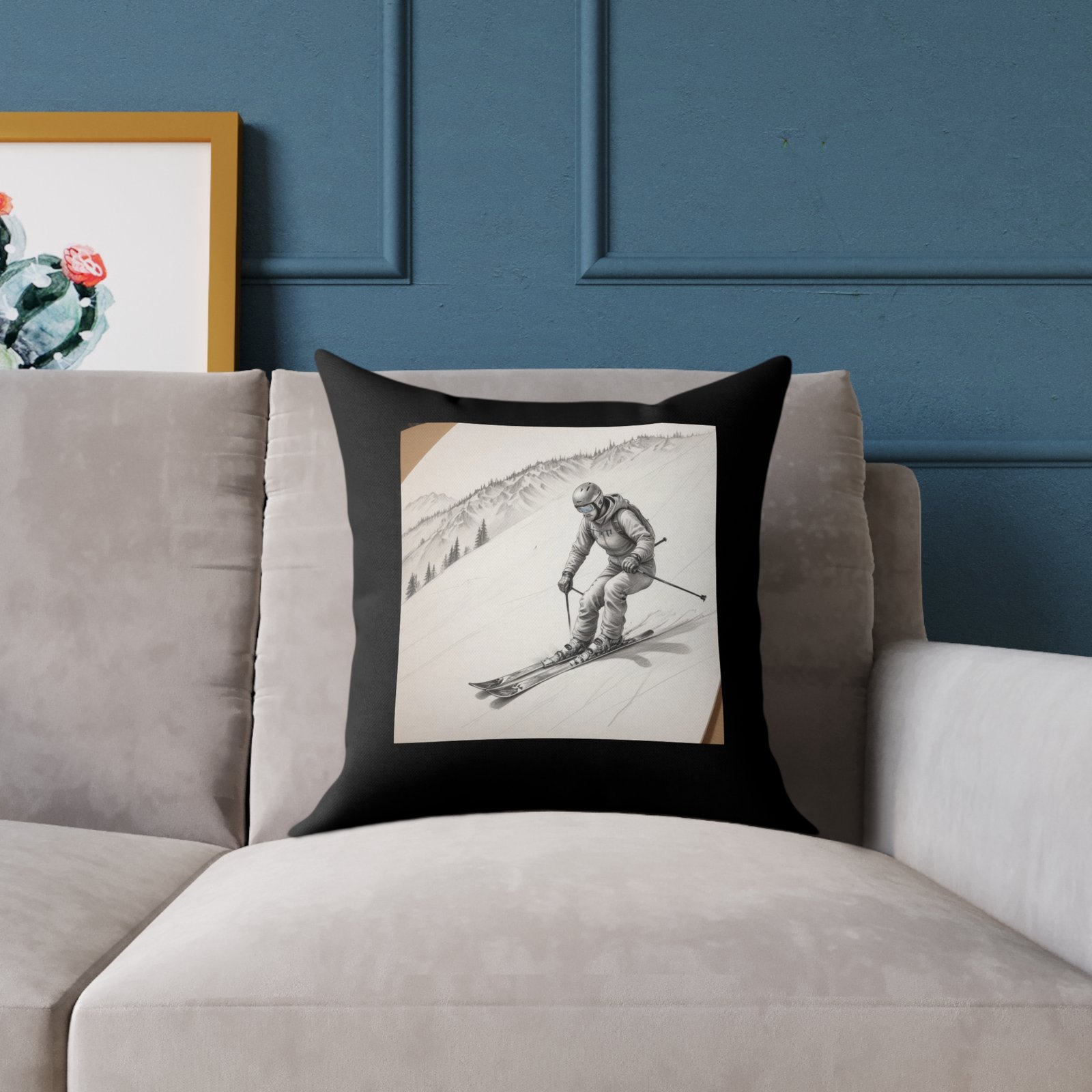 Golfing Square Poly Canvas Pillow - Image 7