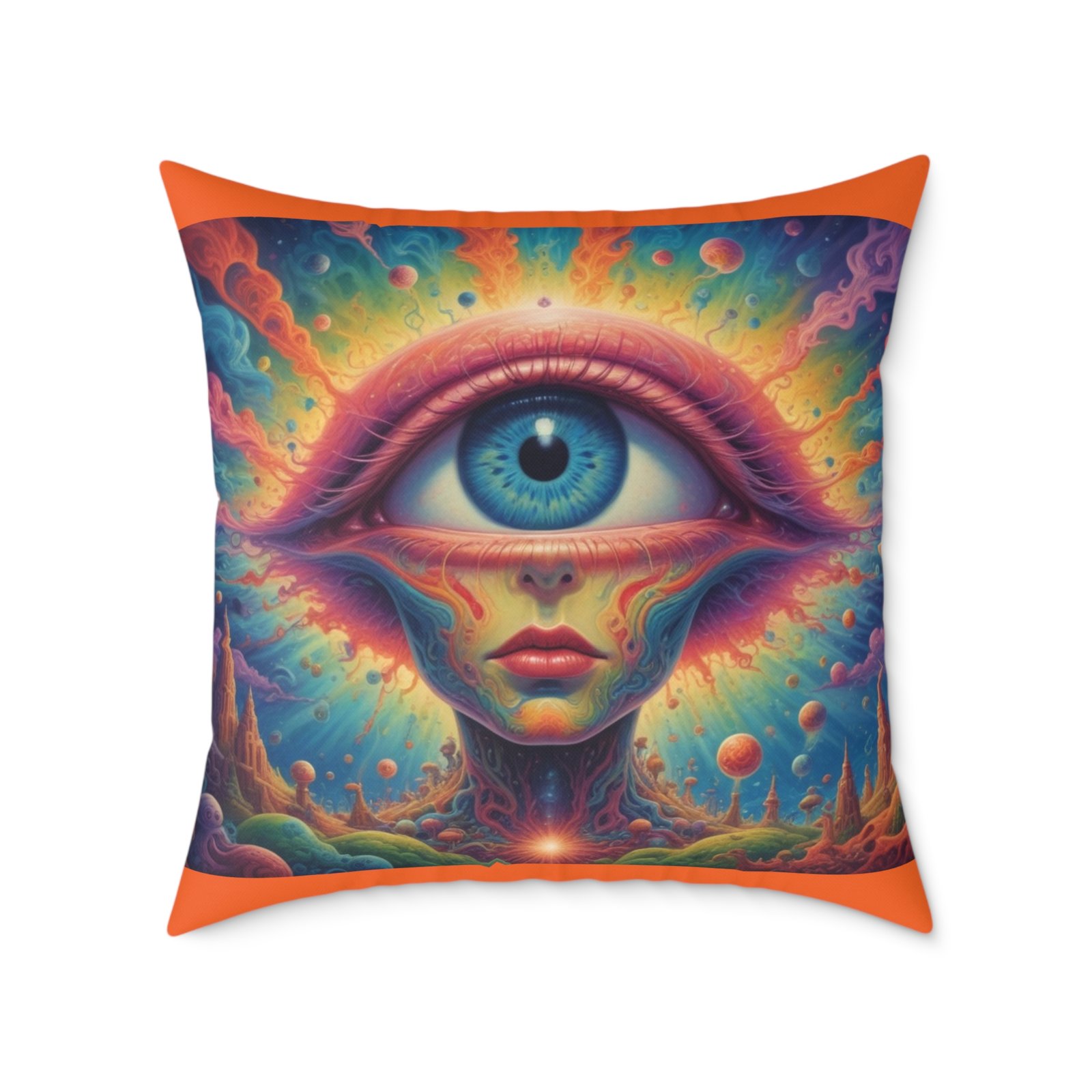 Psychadelic Square Poly Canvas Pillow - Image 17