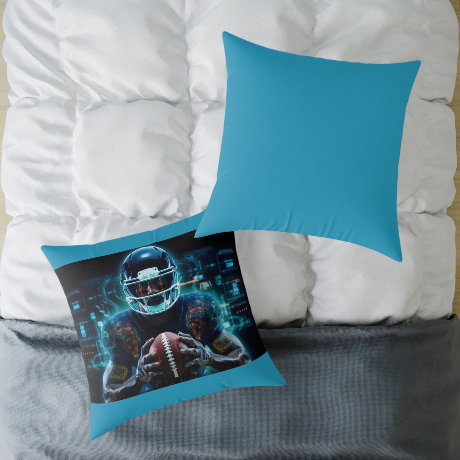 American Football Square Poly Canvas Pillow - Image 20