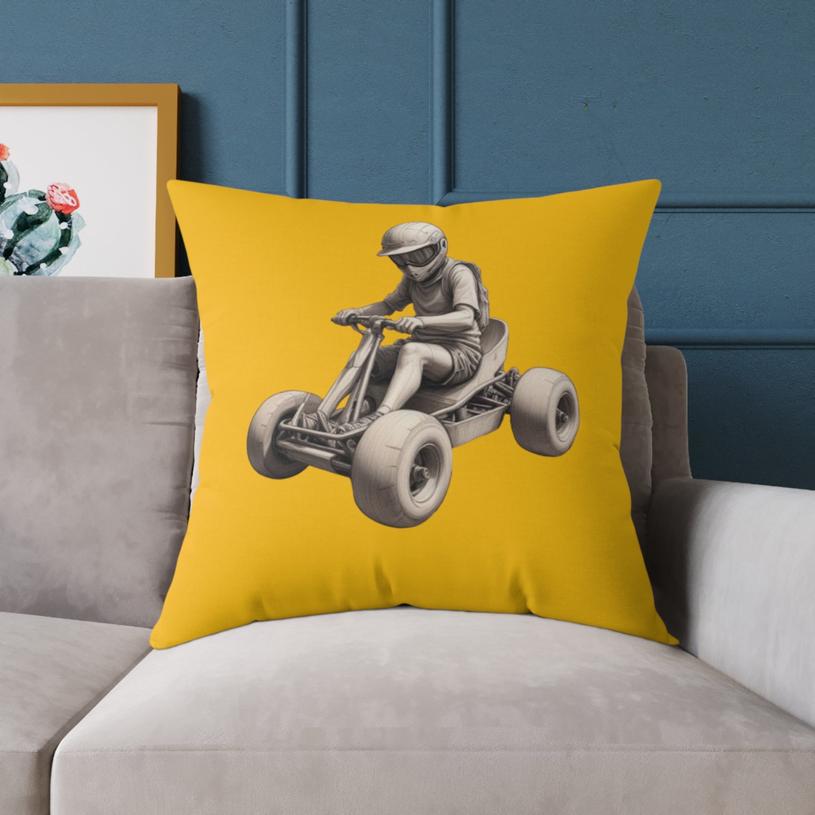 Go Karting Square Poly Canvas Pillow - Image 19
