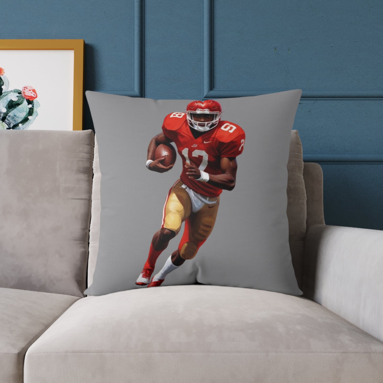 American Football Square Poly Canvas Pillow - Image 15