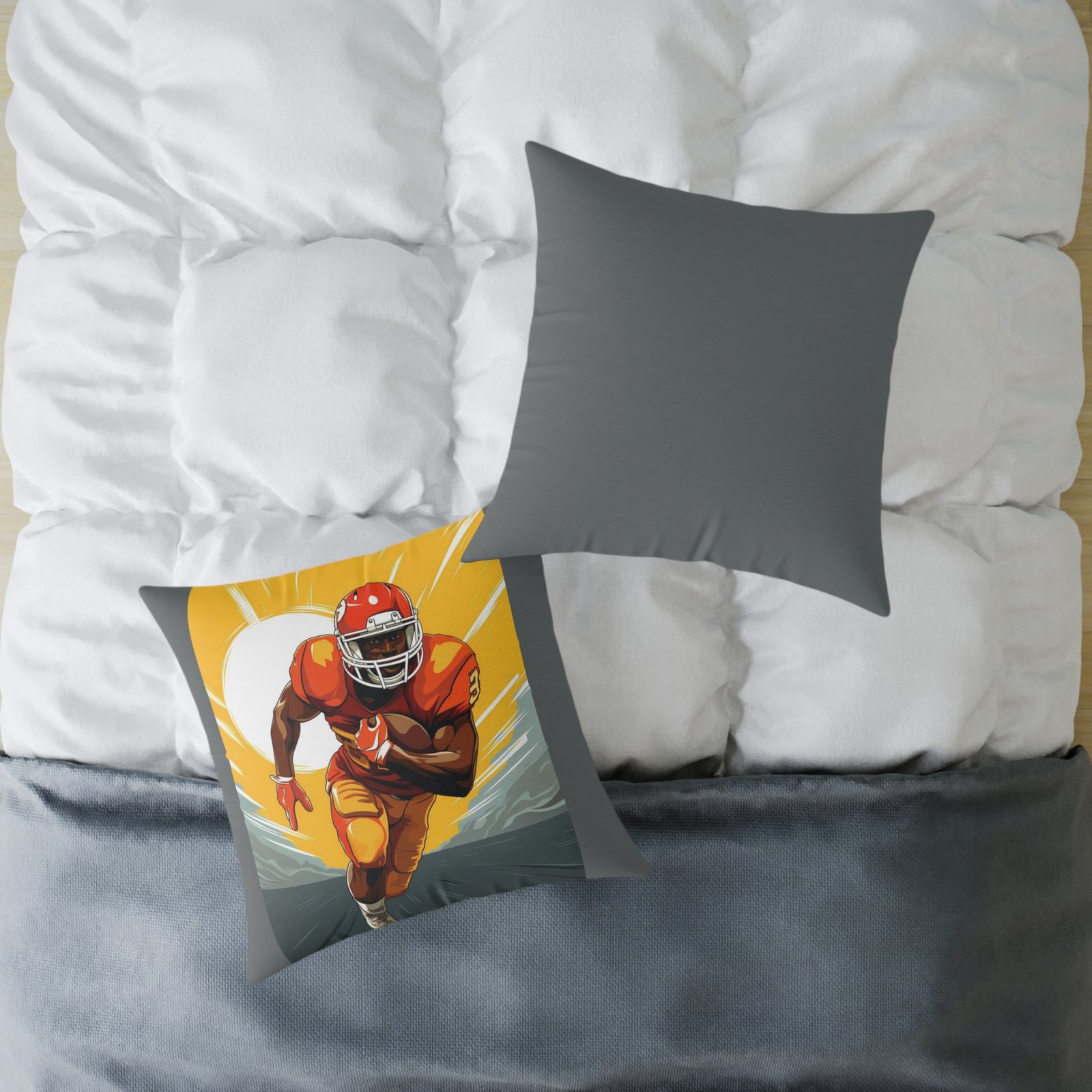 American Football Square Poly Canvas Pillow - Image 16