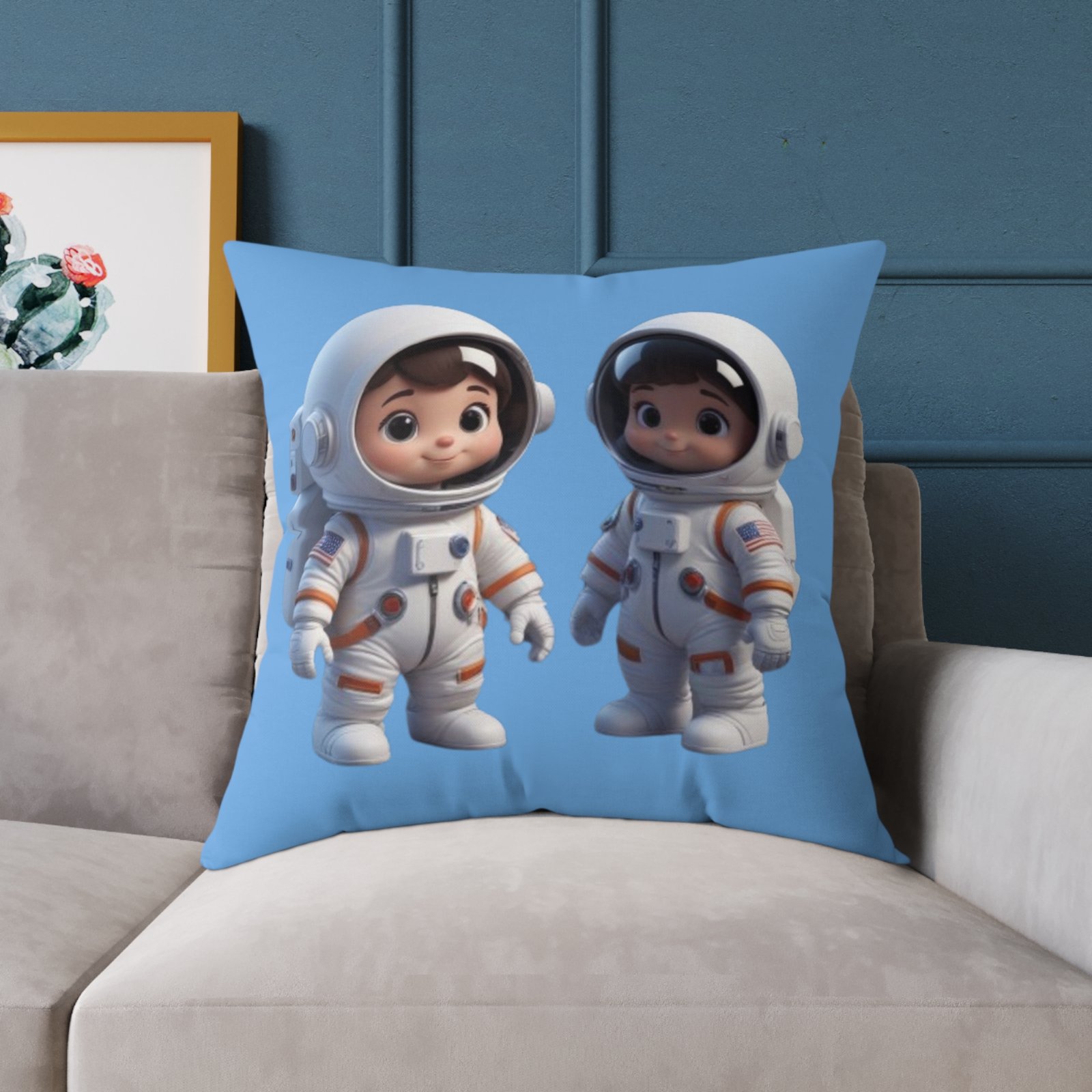 Astronauts Square Poly Canvas Pillow - Image 19