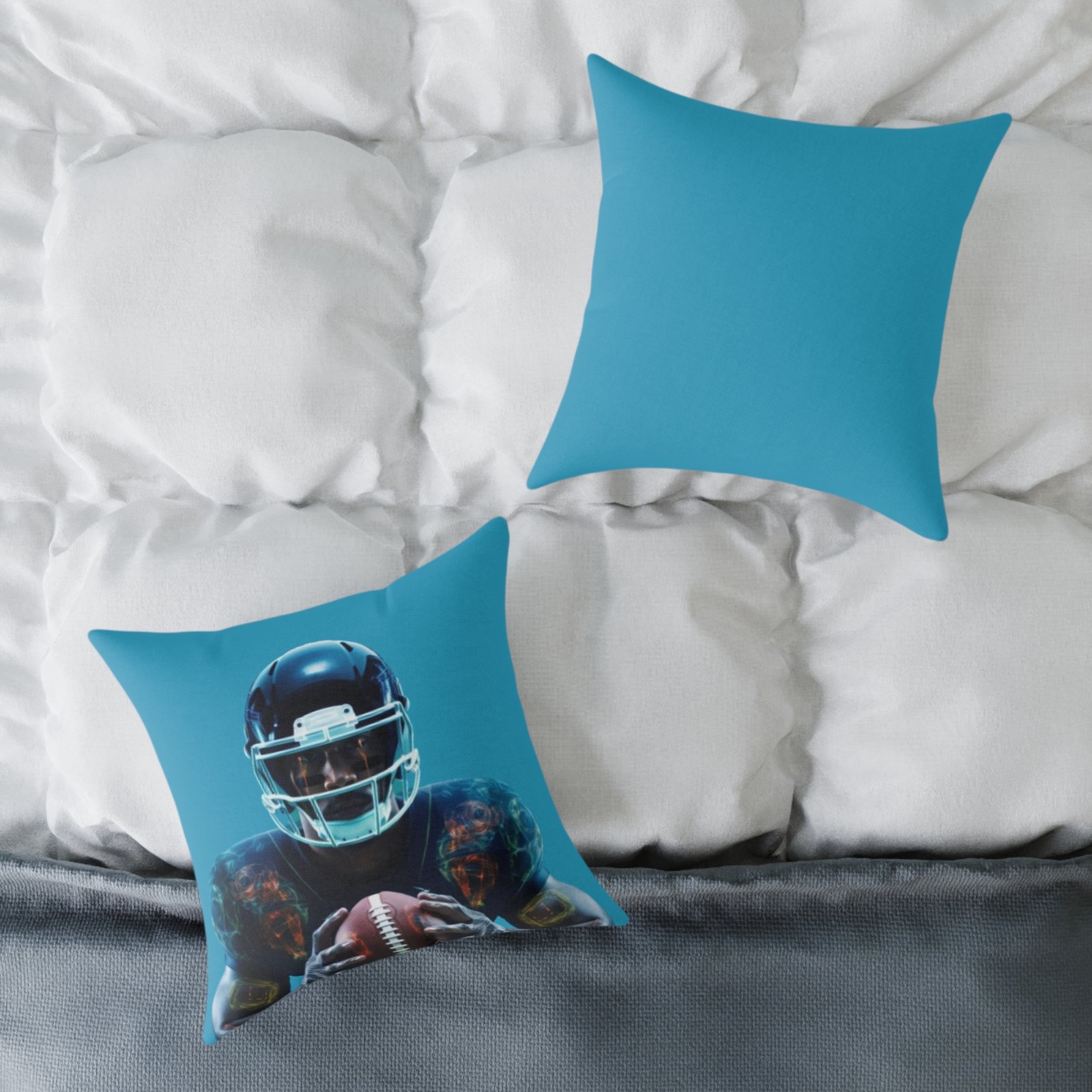 American Football Square Poly Canvas Pillow - Image 8