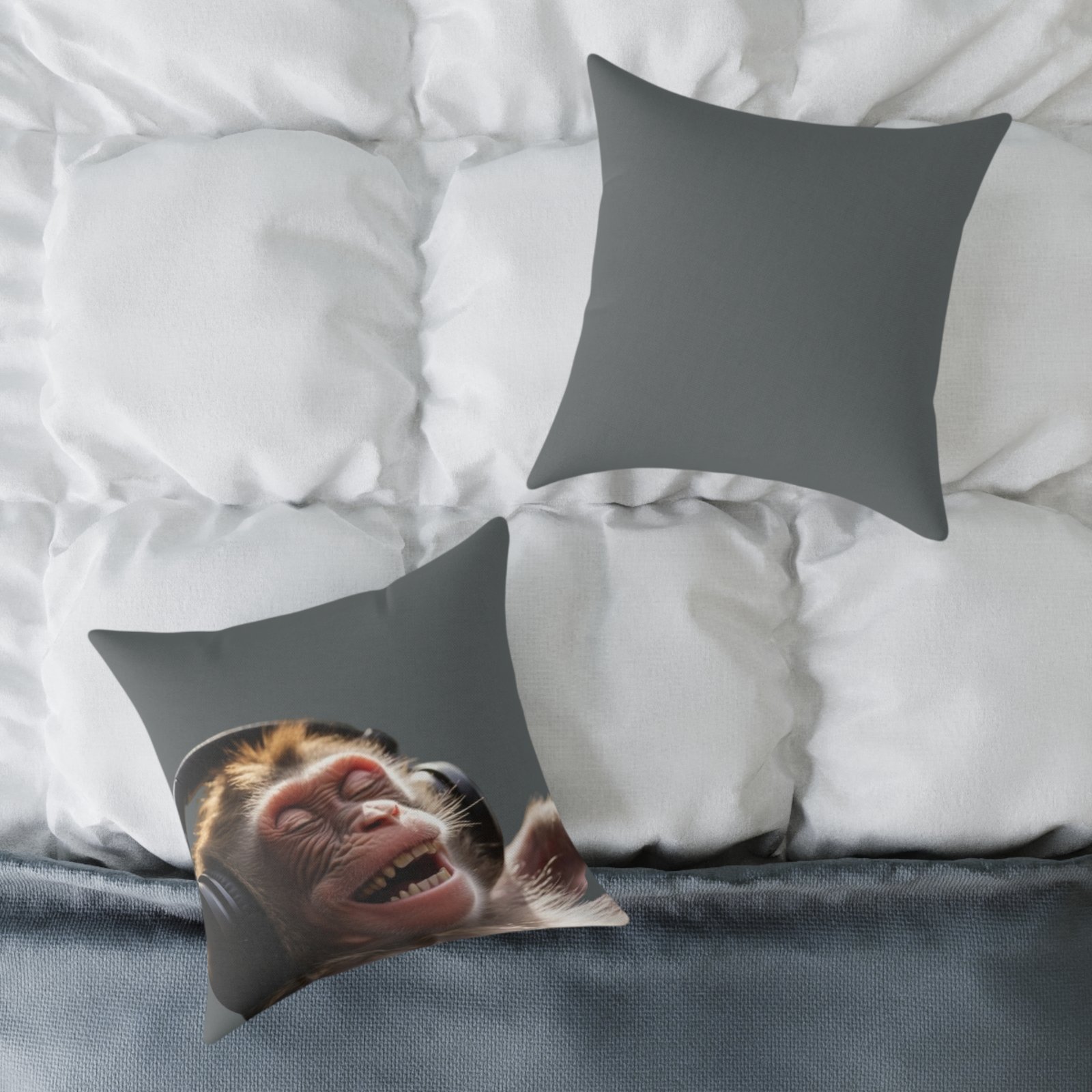Funny Monkey Poly Canvas Pillow - Image 8