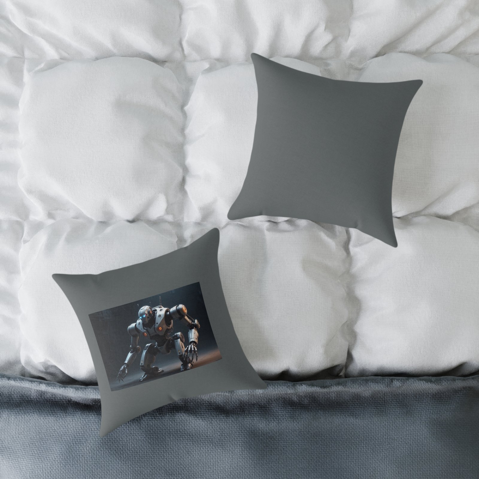 Robot Square Poly Canvas Pillow - Image 4