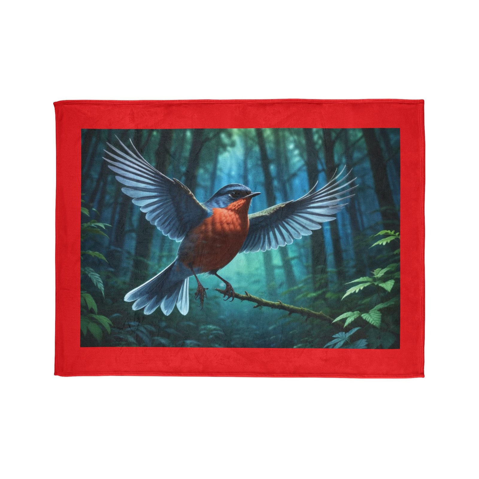 Robin Red Breast Soft Polyester Blanket - Image 9