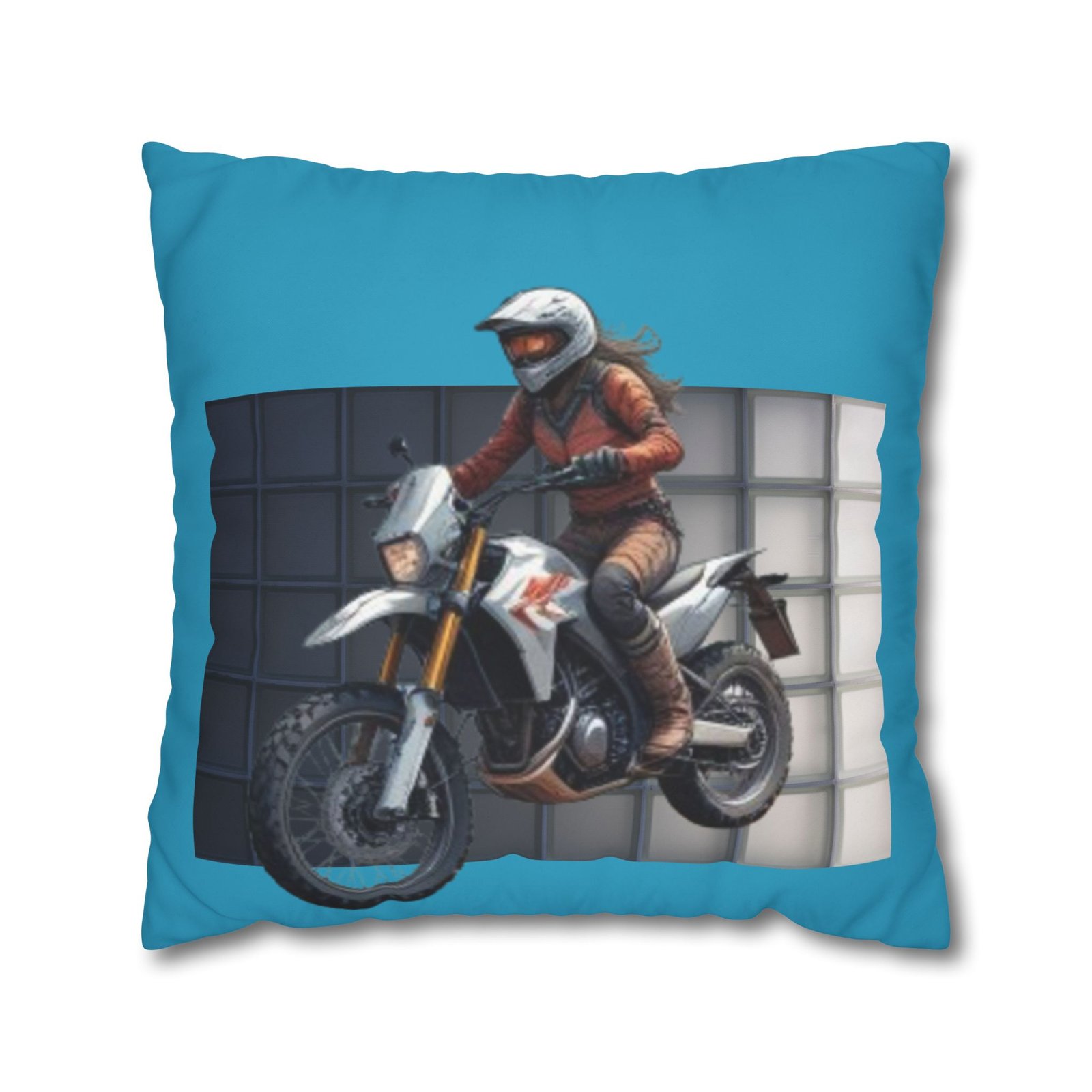 Scrambling Bikes Square Poly Canvas Pillowcase - Image 13