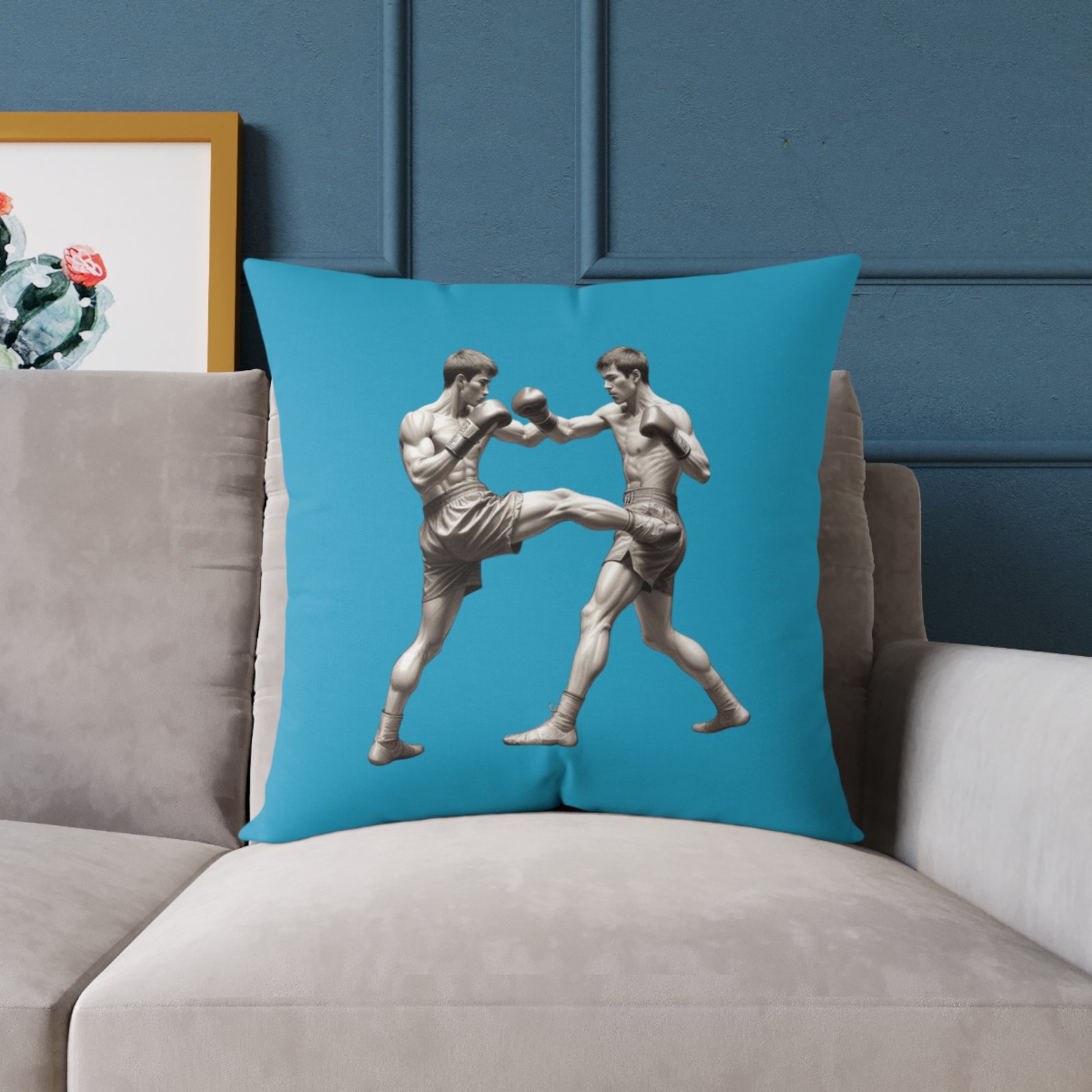 Kickboxing Square Poly Canvas Pillow - Image 15