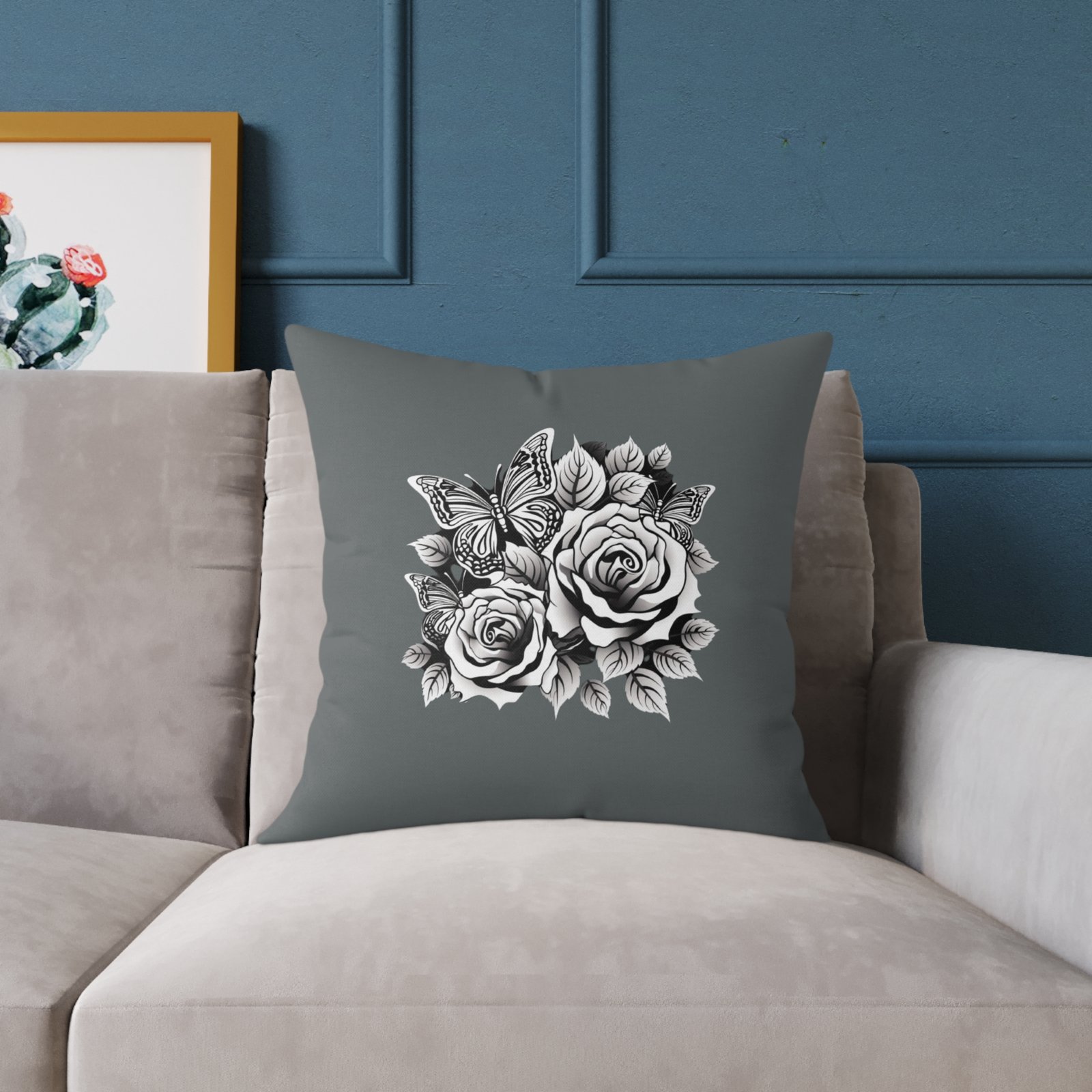 Butterfly Square Poly Canvas Pillow - Image 11
