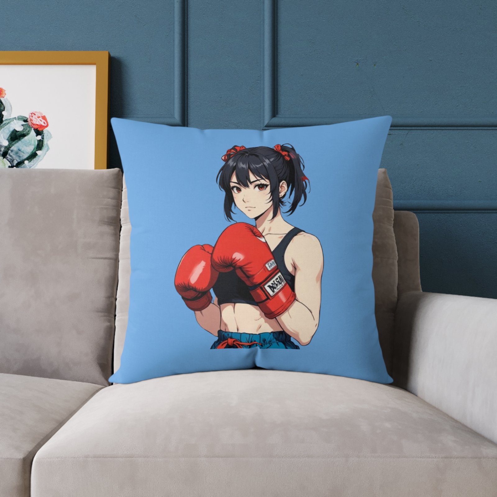 Boxing Square Poly Canvas Pillow - Image 15