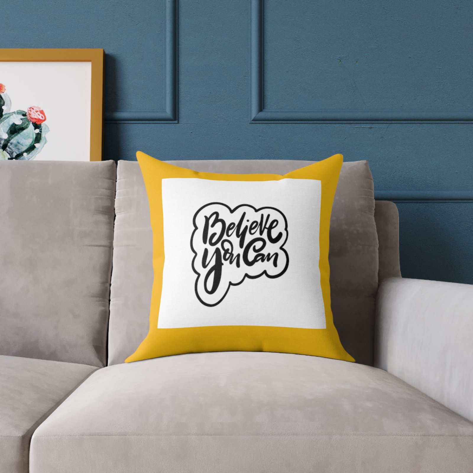 Believe You Can Square Poly Canvas Pillow - Image 7