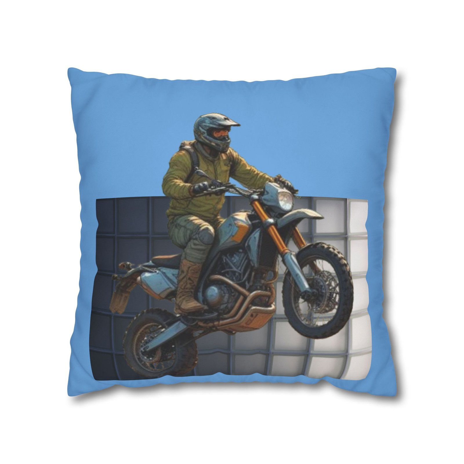 Scrambling Bikes Square Poly Canvas Pillowcase - Image 9