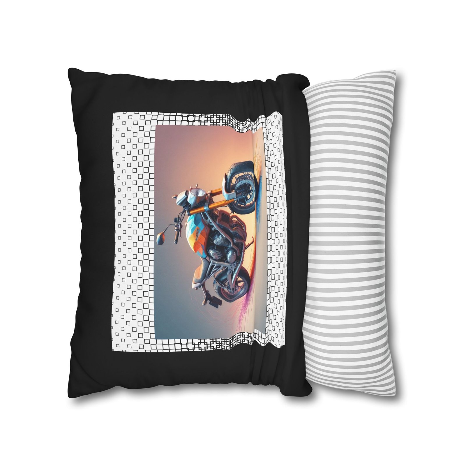 Scrambling Bikes Square Poly Canvas Pillowcase - Image 10