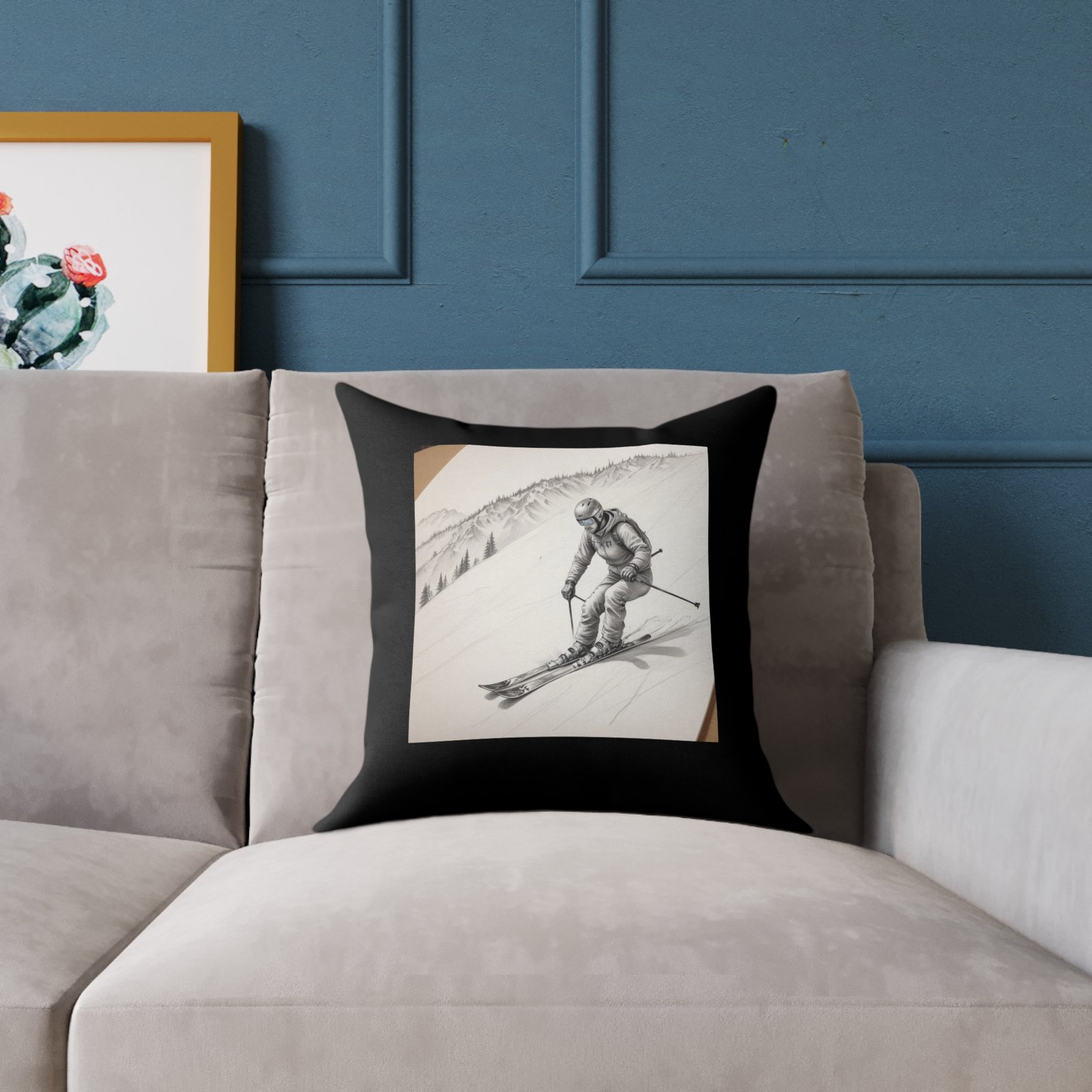 Golfing Square Poly Canvas Pillow - Image 3