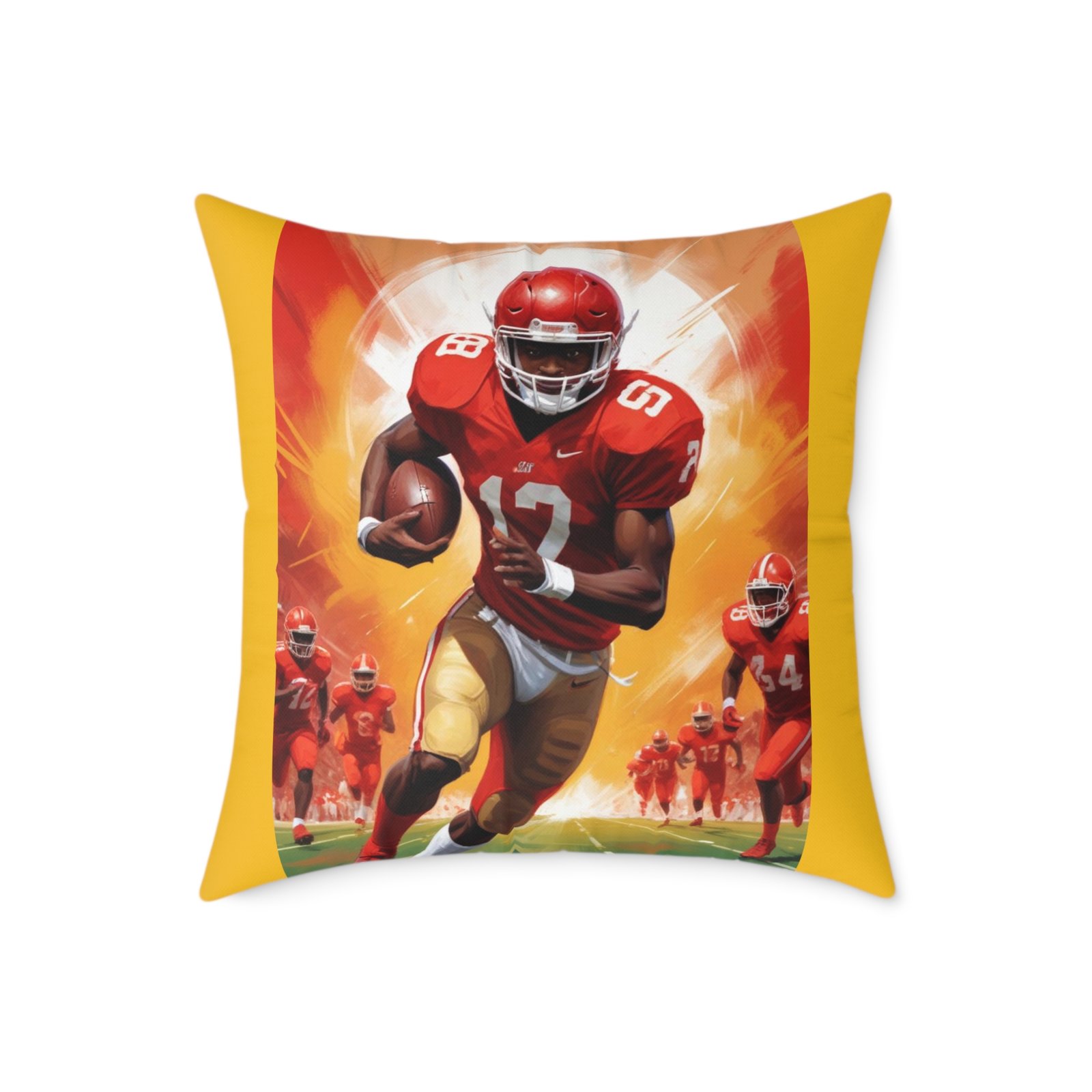 American Football Square Poly Canvas Pillow - Image 13
