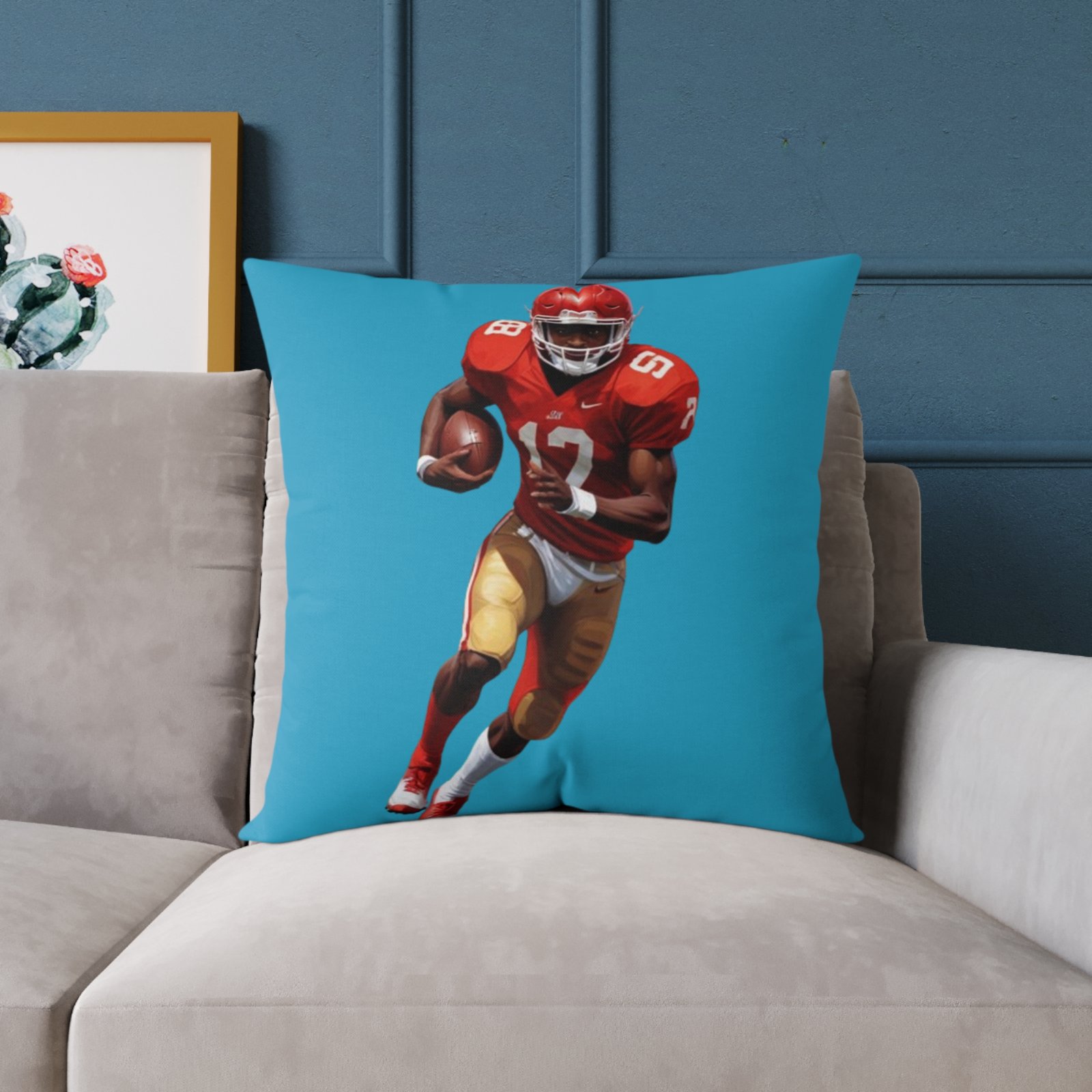 American Football Square Poly Canvas Pillow - Image 15