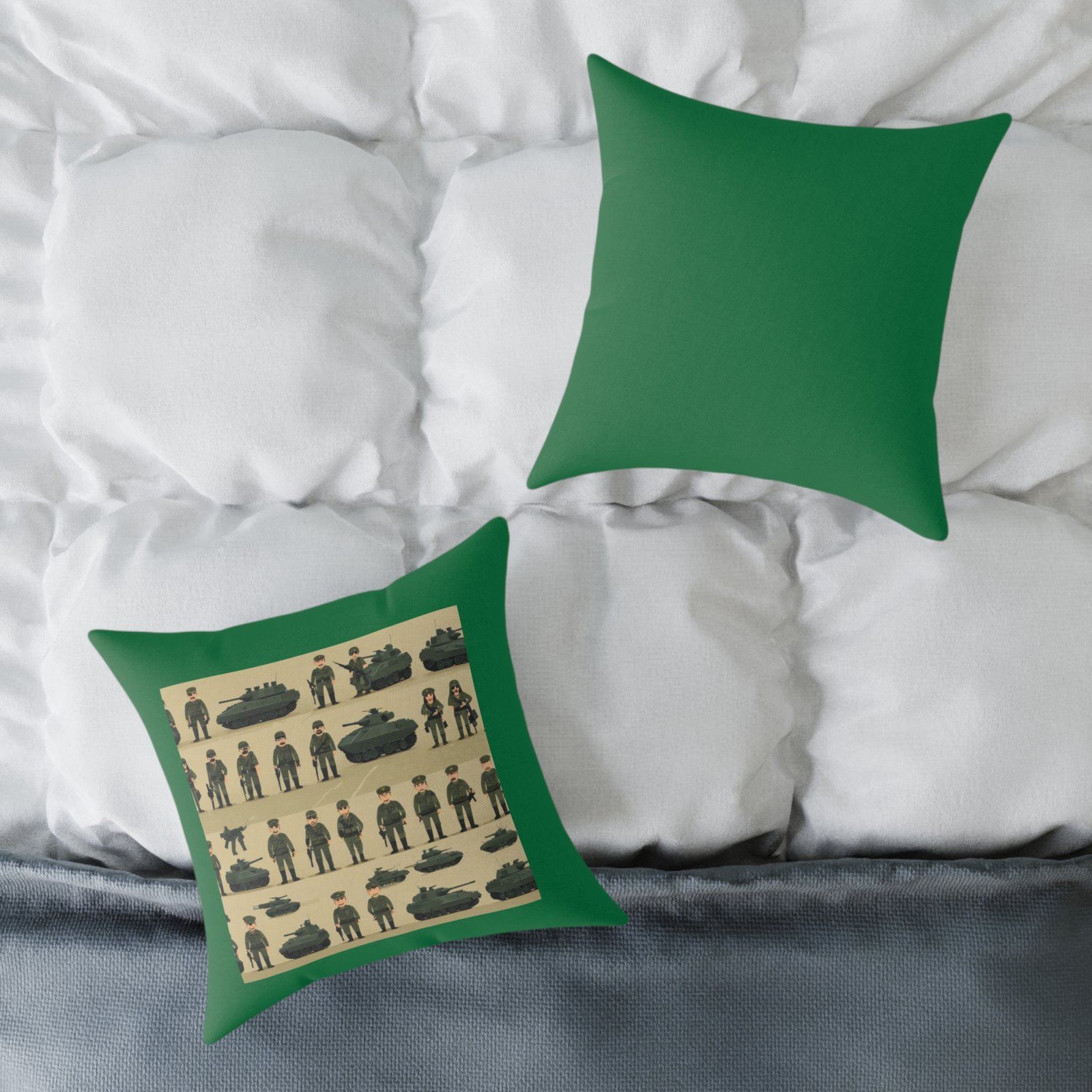 Army Square Poly Canvas Pillow - Image 8