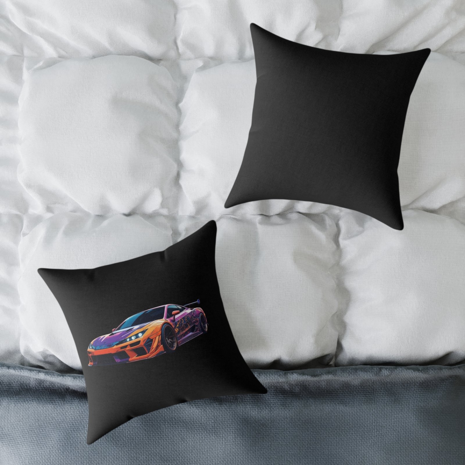 Fast Car Design Square Poly Canvas Pillow - Image 8