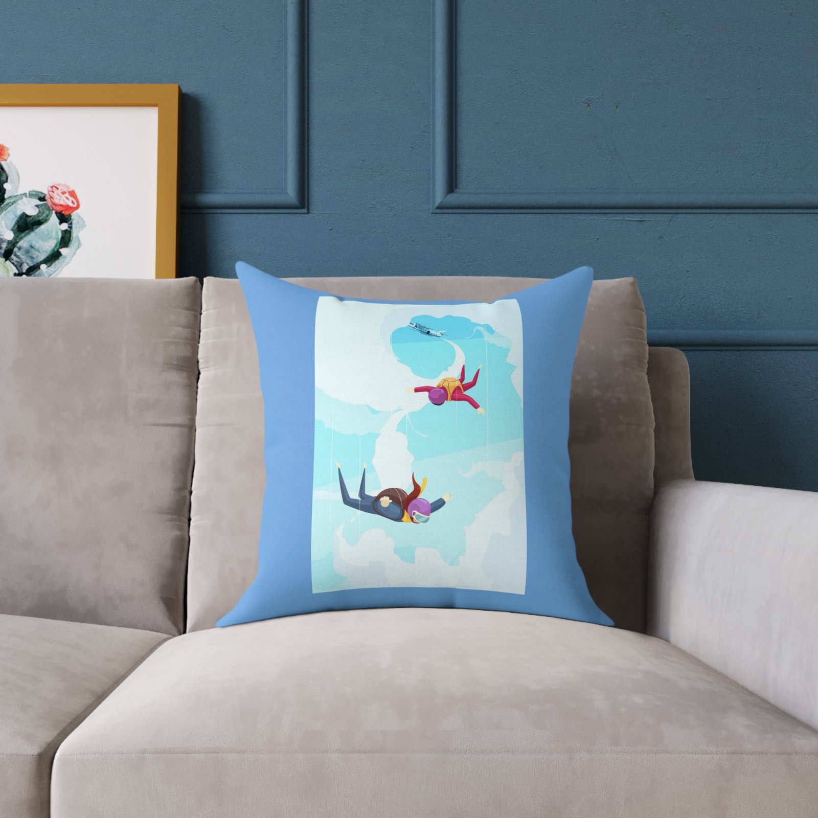 Parachuters Square Poly Canvas Pillow - Image 7