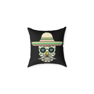 Mexican Tattoo Square Poly Canvas Pillow