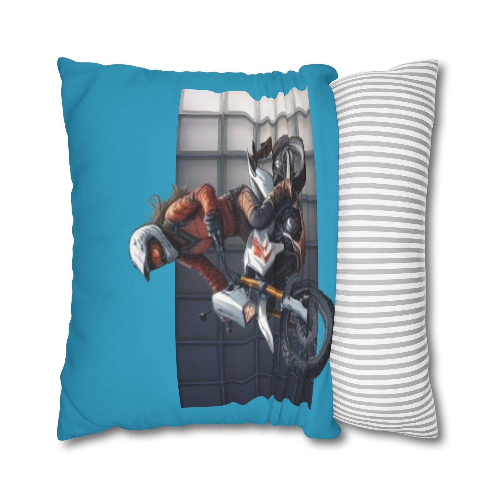 Scrambling Bikes Square Poly Canvas Pillowcase - Image 18