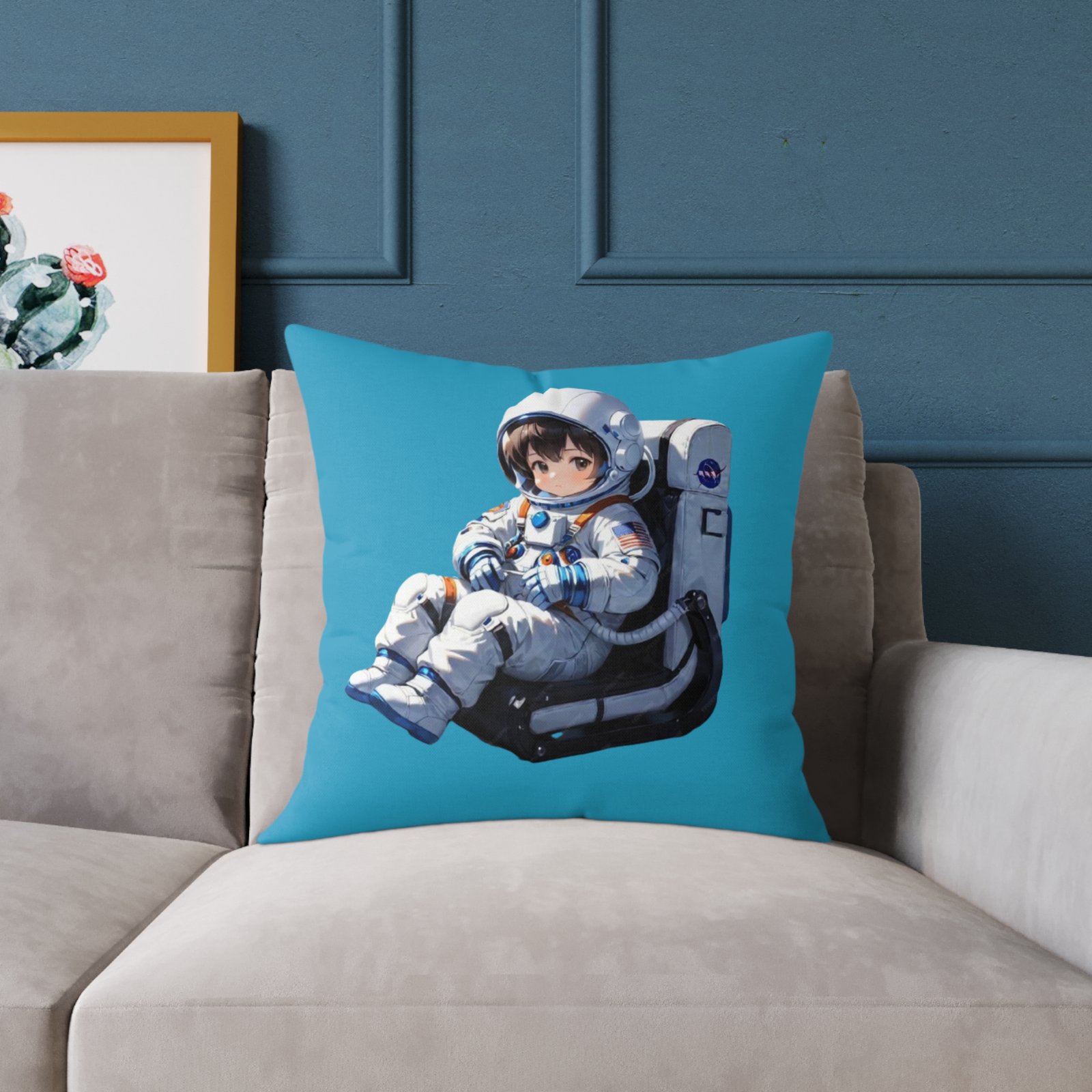Astronaut Square Poly Canvas Pillow - Image 11