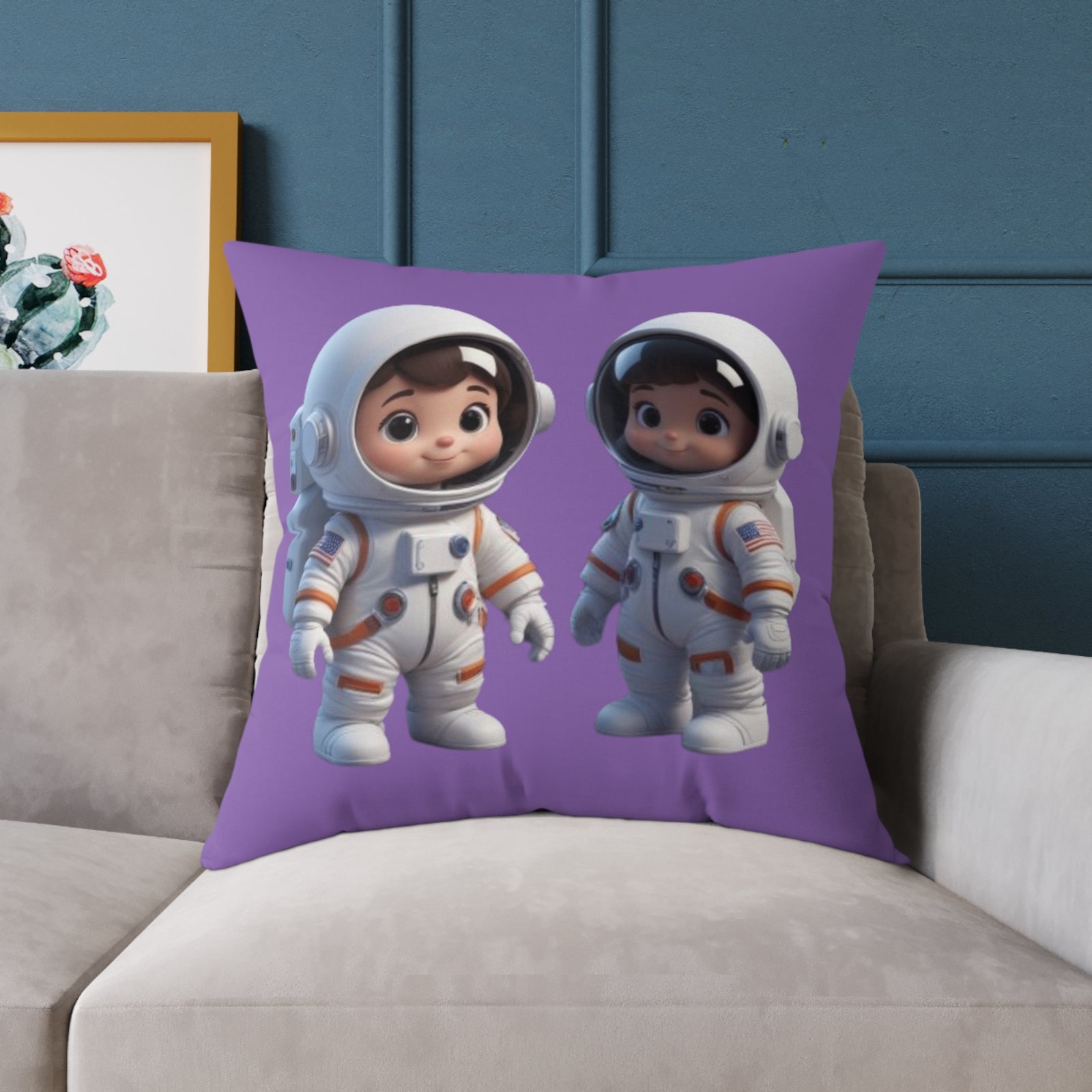 Astronauts Square Poly Canvas Pillow - Image 19