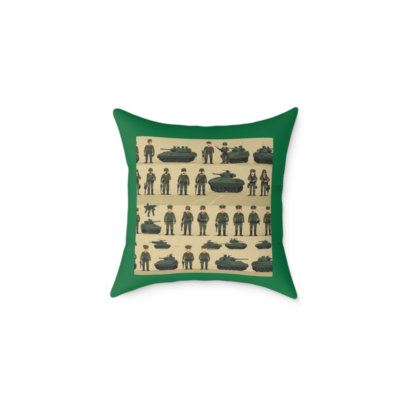 Army Square Poly Canvas Pillow - Image 5